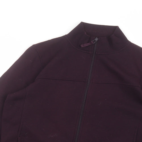 Bonmarché Womens Purple Round Neck  Polyester Full Zip Jumper Size M