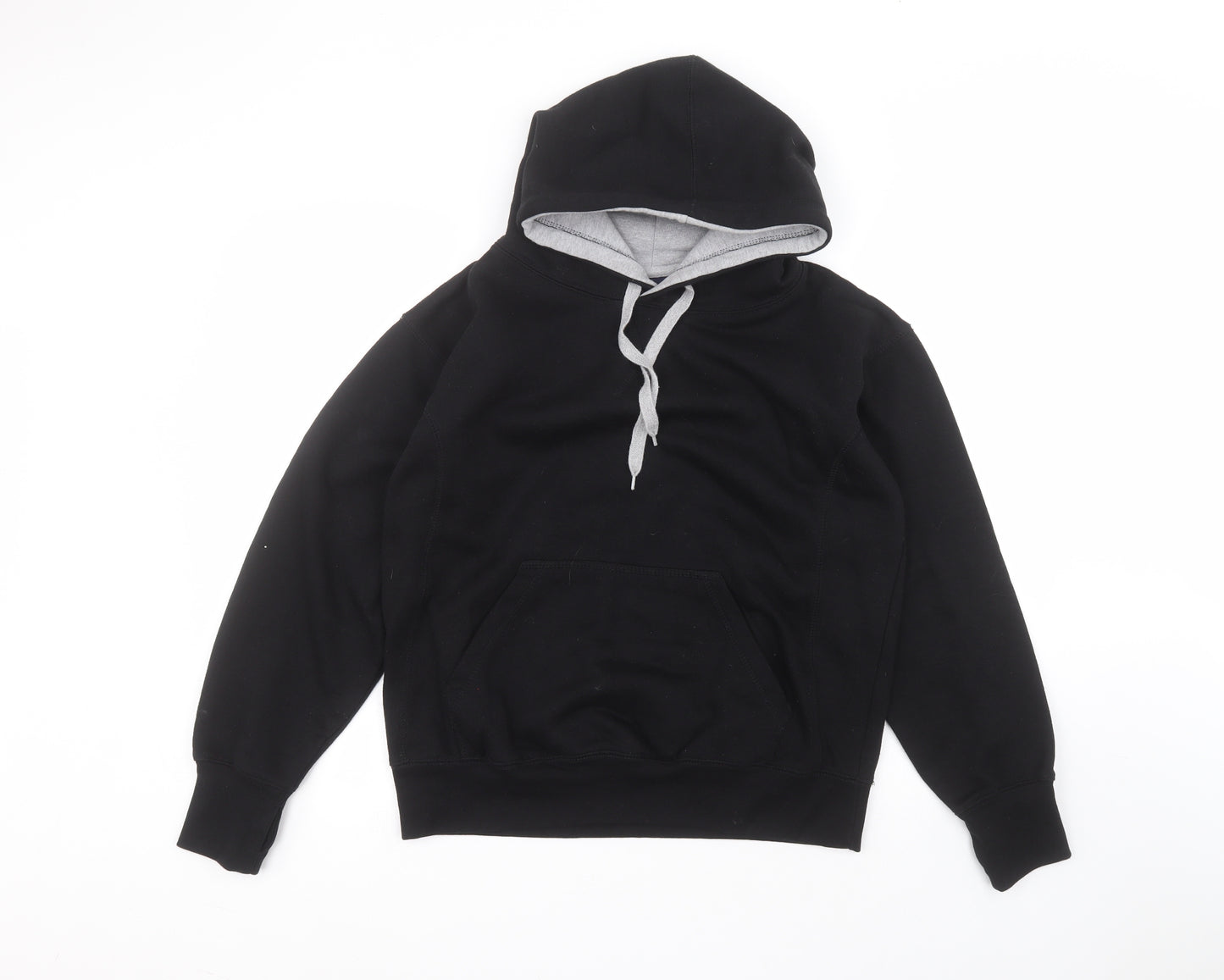 Ultimate contrast Mens Black  Cotton Pullover Hoodie Size M