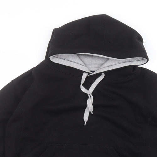 Ultimate contrast Mens Black  Cotton Pullover Hoodie Size M