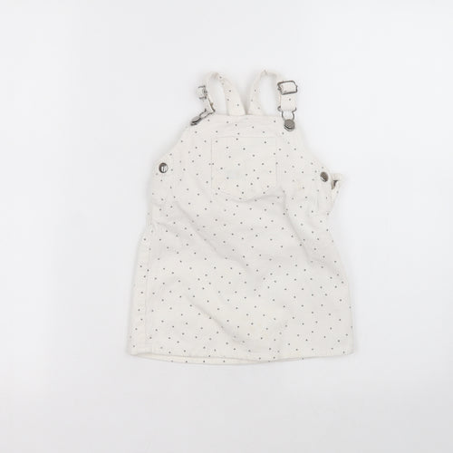 Primark Baby White Polka Dot Cotton A-Line  Size 18-24 Months  Square Neck