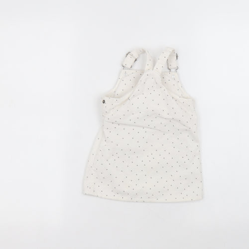 Primark Baby White Polka Dot Cotton A-Line  Size 18-24 Months  Square Neck