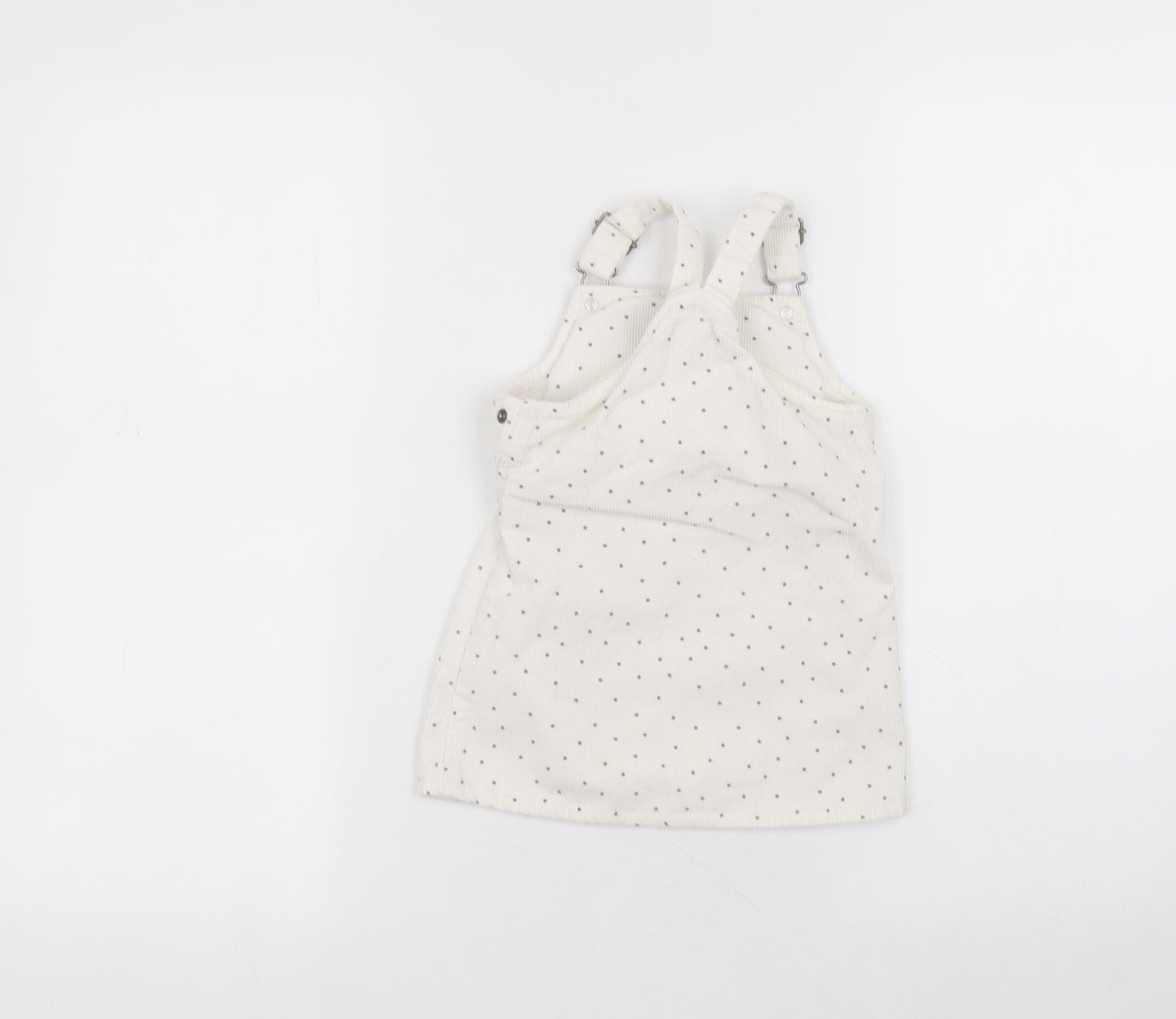 Primark Baby White Polka Dot Cotton A-Line  Size 18-24 Months  Square Neck