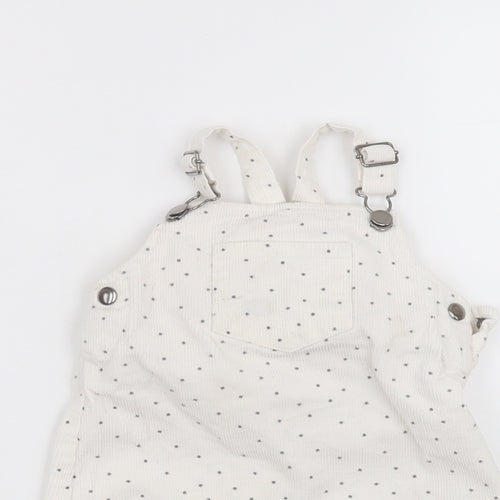 Primark Baby White Polka Dot Cotton A-Line  Size 18-24 Months  Square Neck