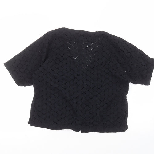 ASOS Womens Black V-Neck  Cotton Cardigan Jumper Size 8