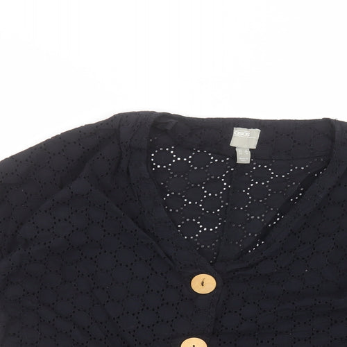ASOS Womens Black V-Neck  Cotton Cardigan Jumper Size 8