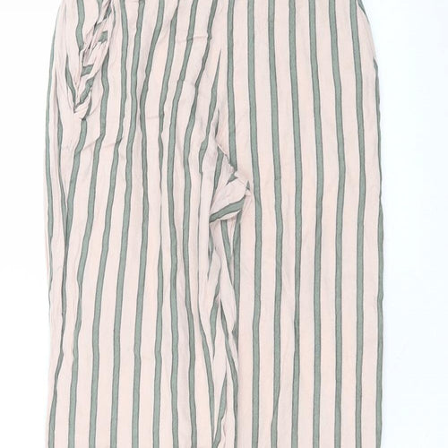 Etam Womens Pink Striped Viscose Trousers  Size S L26 in Regular