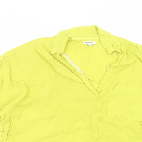 River Island Womens Green  Viscose Basic Blouse Size 6 Collared