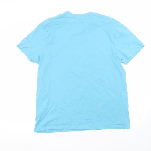 George Mens Blue  Cotton  T-Shirt Size L Round Neck