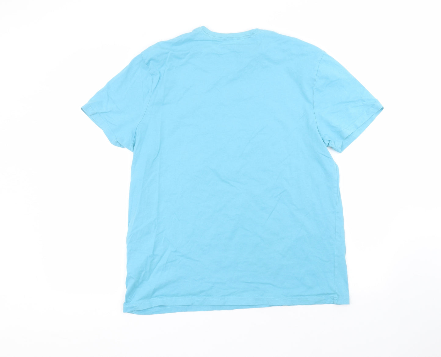 George Mens Blue  Cotton  T-Shirt Size L Round Neck