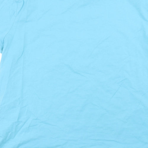 George Mens Blue  Cotton  T-Shirt Size L Round Neck