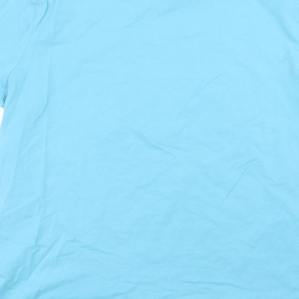 George Mens Blue  Cotton  T-Shirt Size L Round Neck