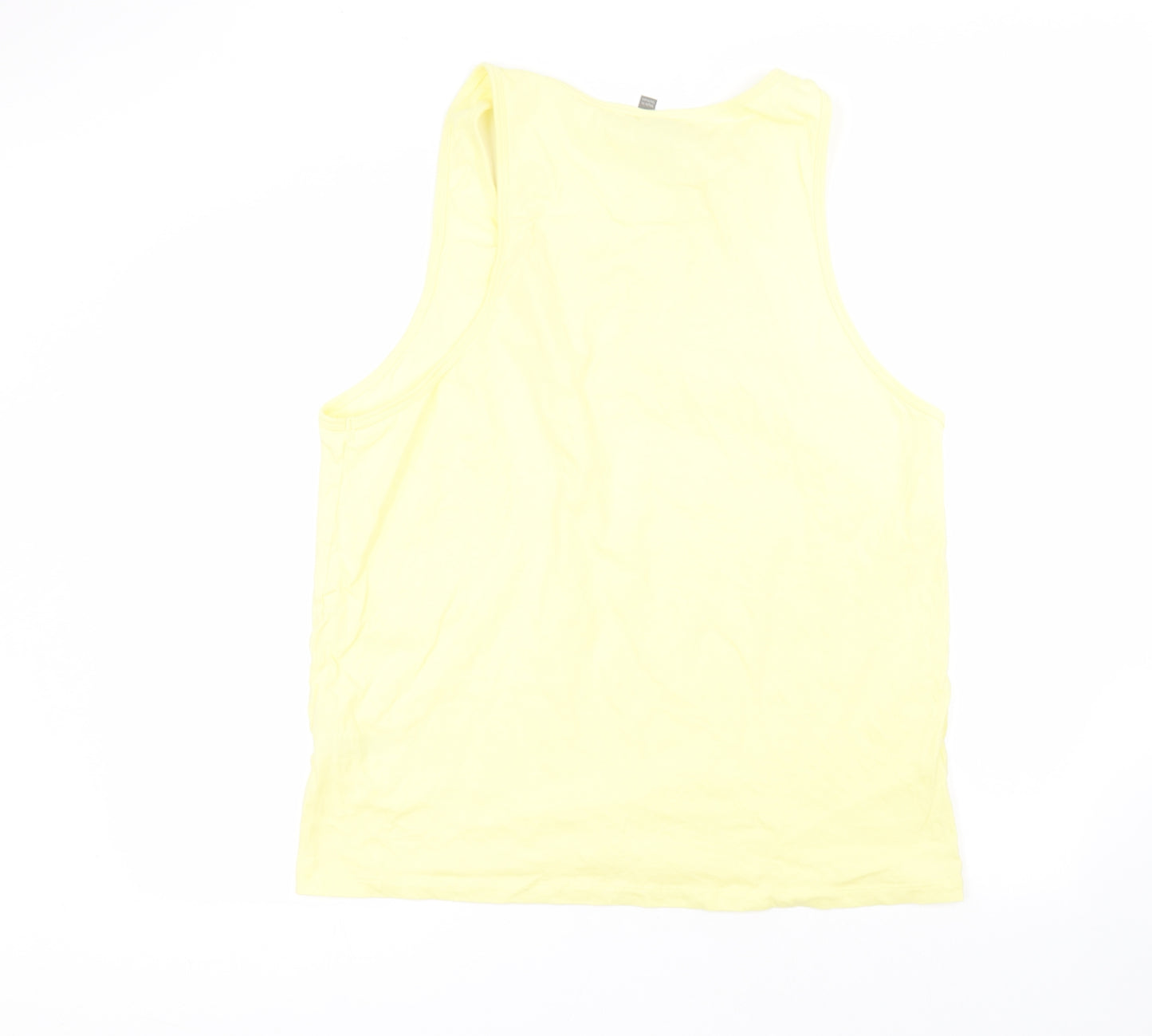 ASOS Womens Yellow  Cotton Basic Tank Size L Round Neck