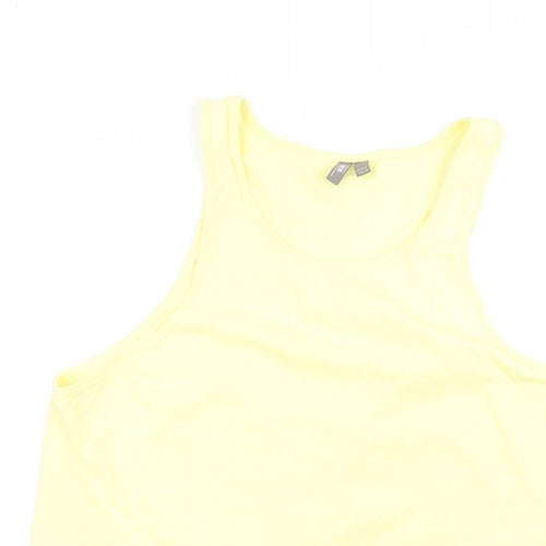 ASOS Womens Yellow  Cotton Basic Tank Size L Round Neck