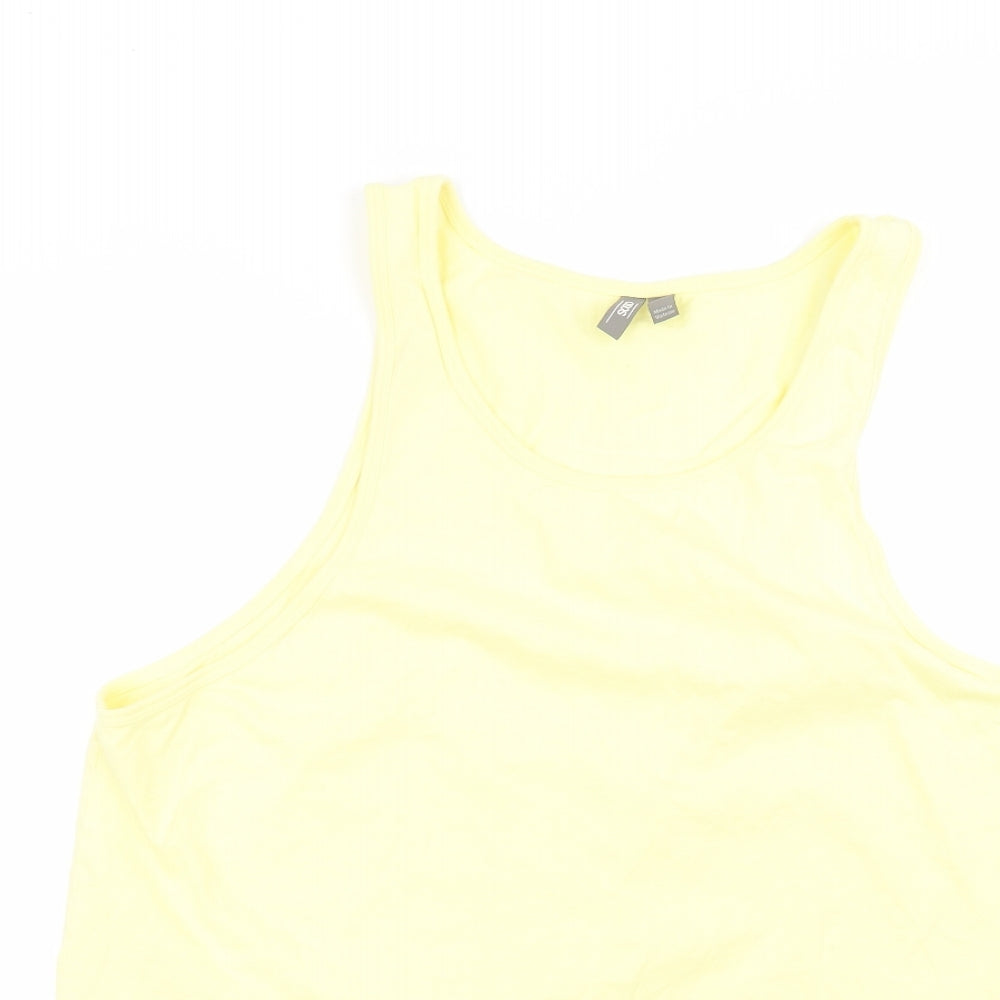 ASOS Womens Yellow  Cotton Basic Tank Size L Round Neck