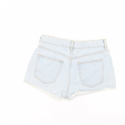 H&M Womens Blue  Cotton Cut-Off Shorts Size 12  Regular