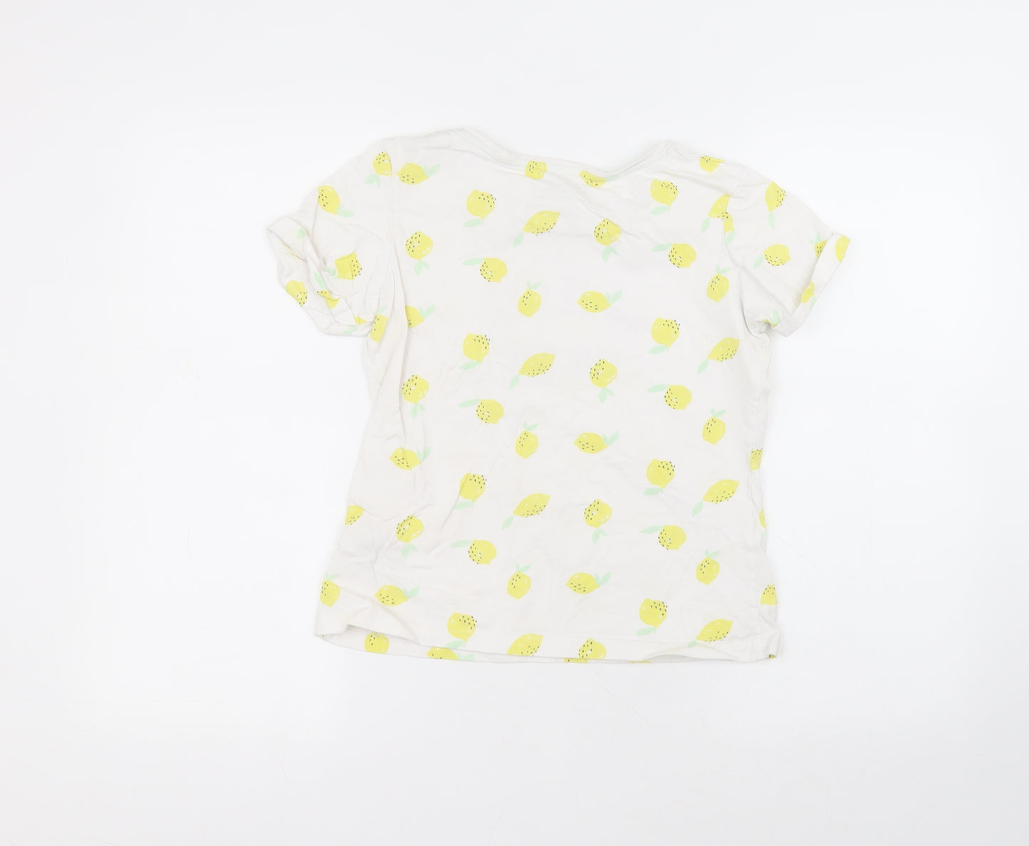 Primark Girls White  Cotton Basic T-Shirt Size 11-12 Years Round Neck