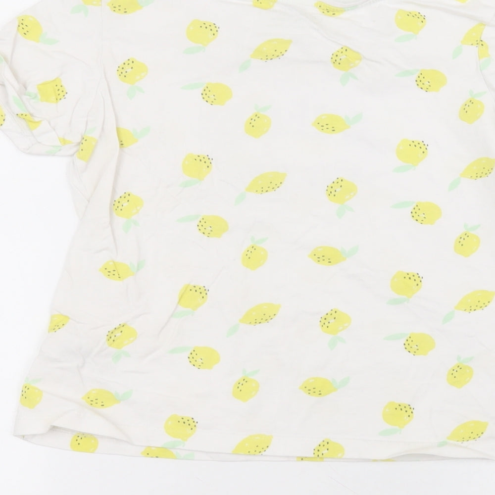 Primark Girls White  Cotton Basic T-Shirt Size 11-12 Years Round Neck