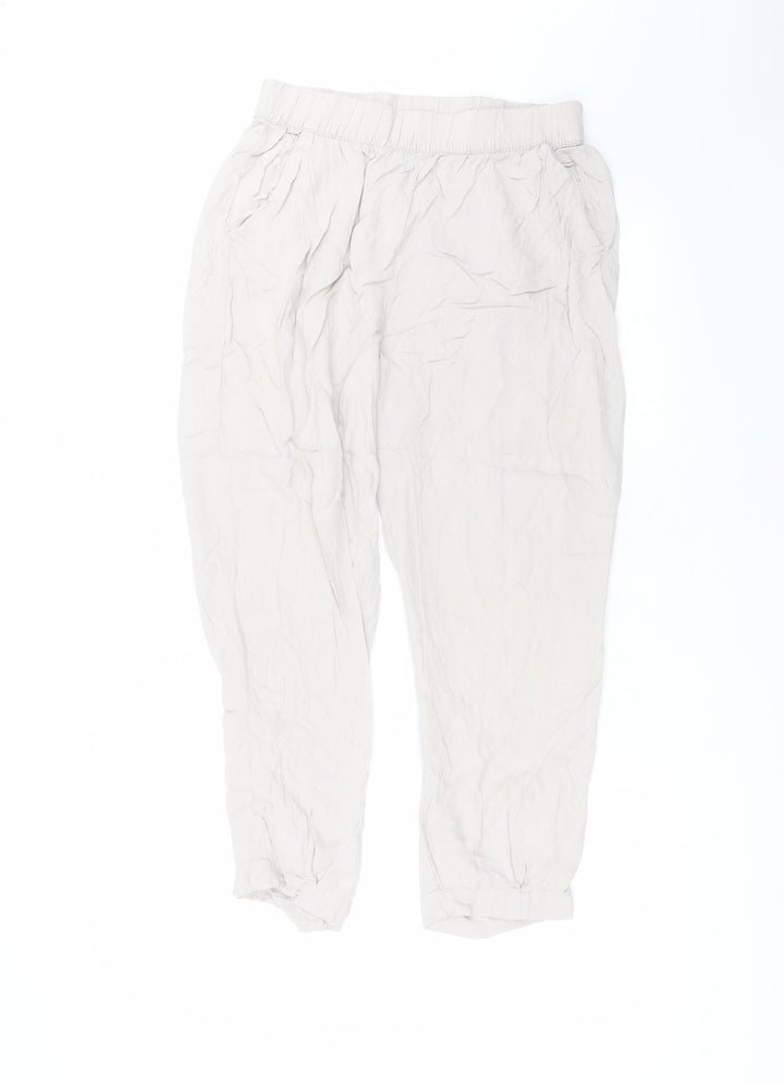 H&M Womens Grey  Viscose Trousers  Size 10 L22 in Regular