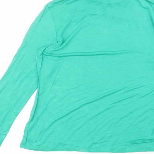 Very Womens Green  Viscose Basic T-Shirt Size 10 Roll Neck