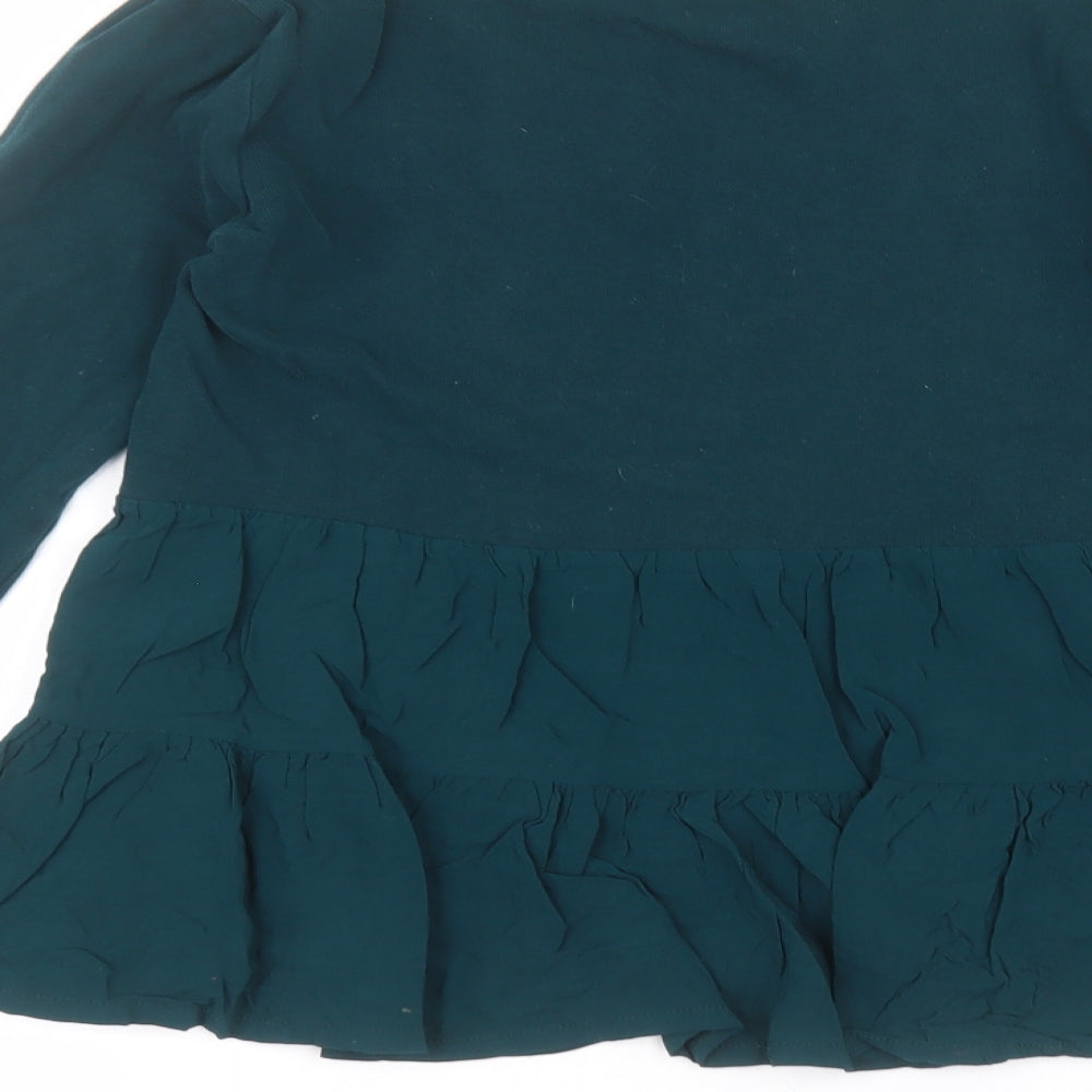 Zara Womens Green Round Neck  Polyester Pullover Jumper Size S