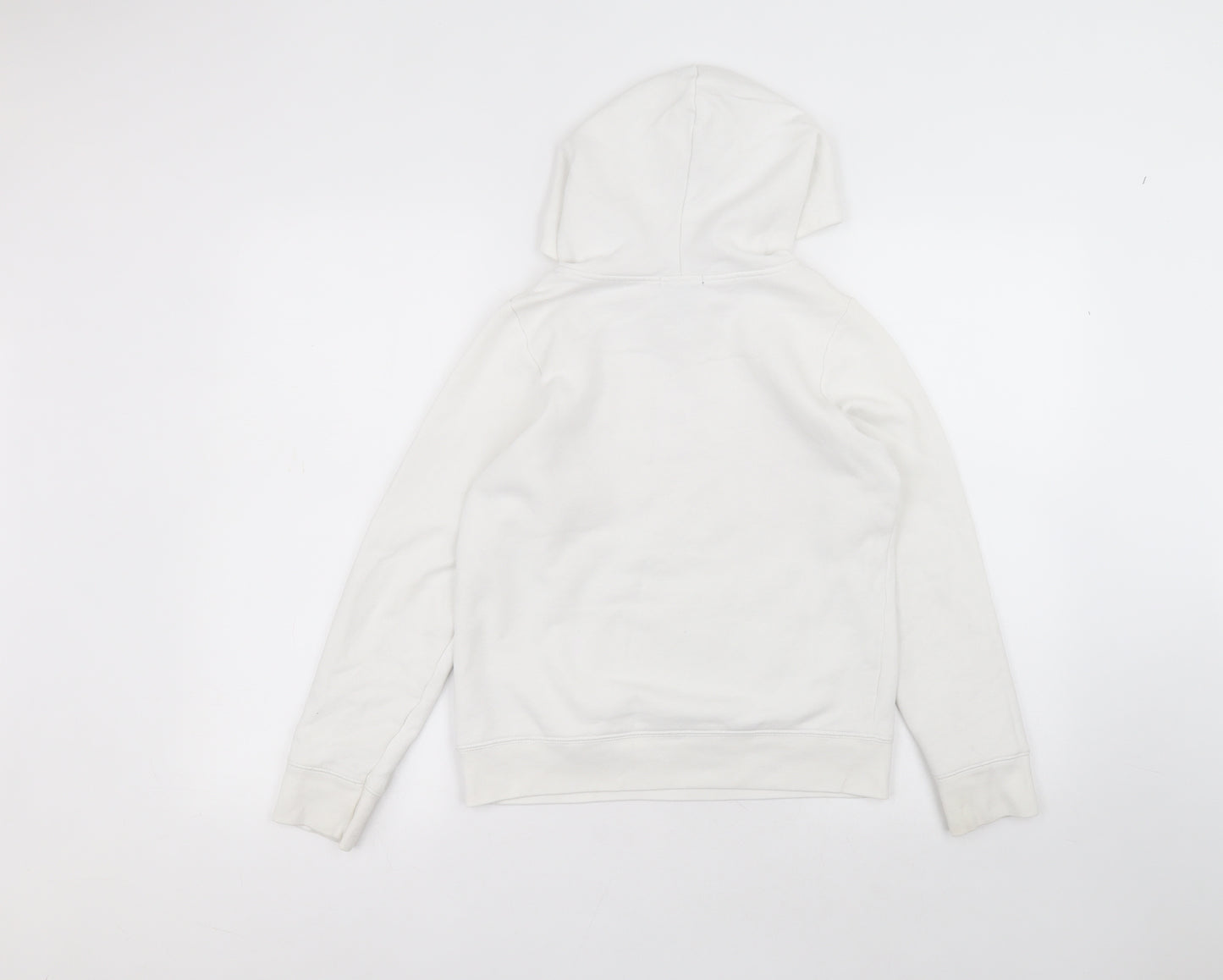 Gap Girls White  Cotton Pullover Hoodie Size 12 Years