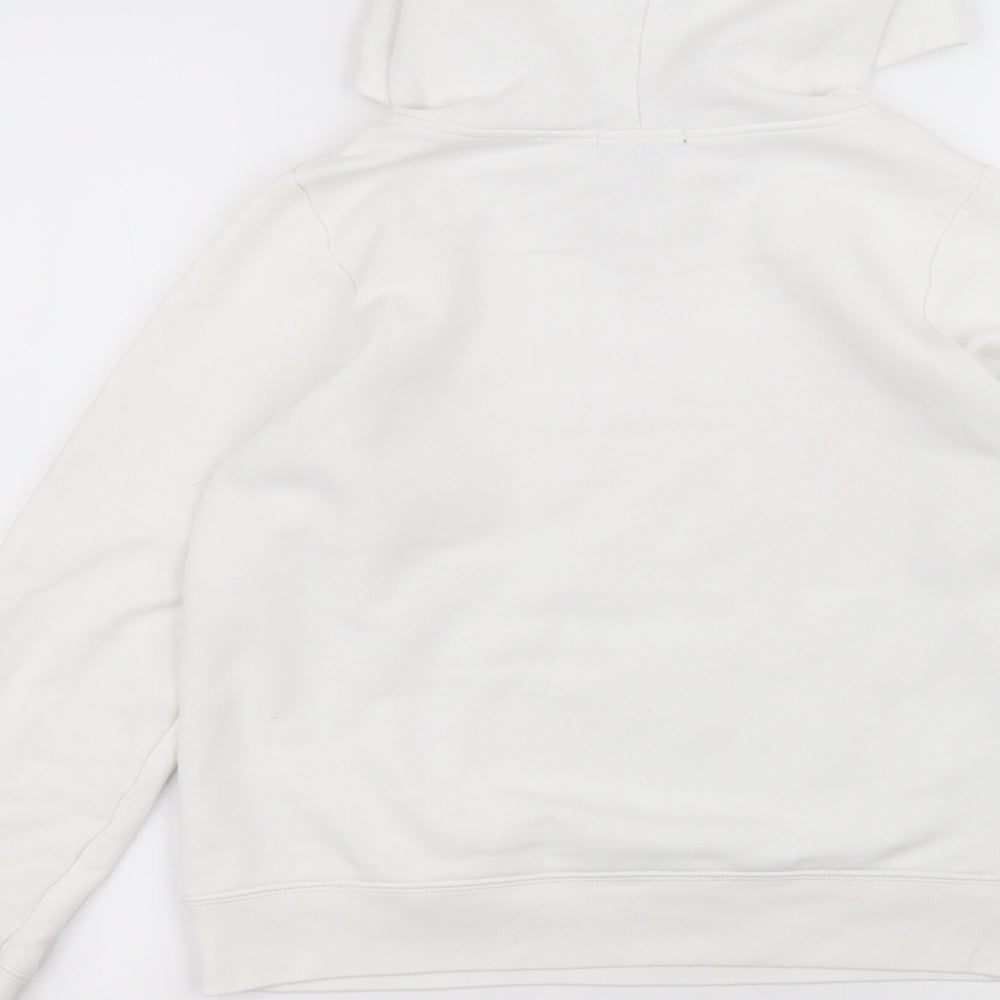 Gap Girls White  Cotton Pullover Hoodie Size 12 Years