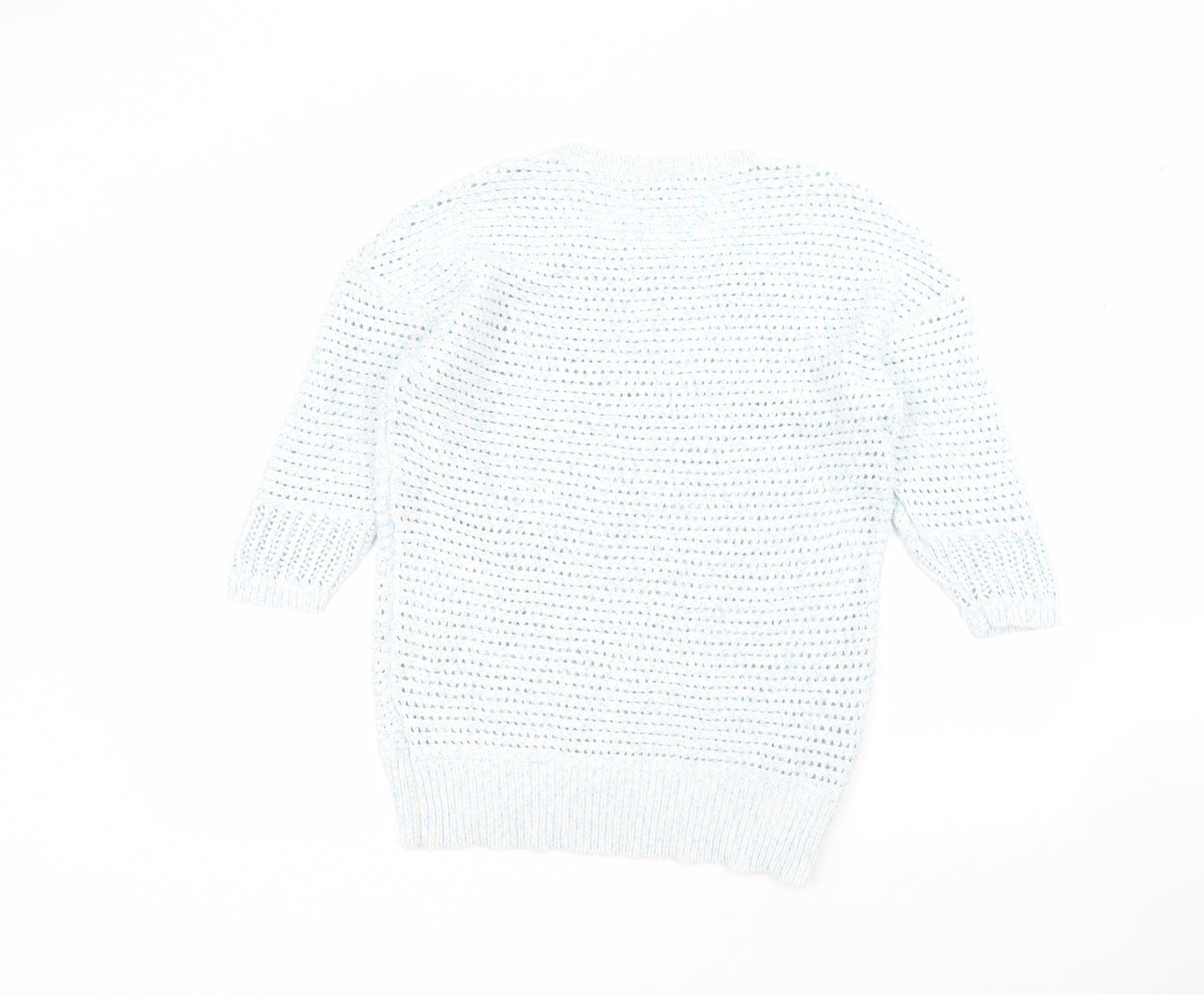 Warehouse Womens Blue Round Neck  Acrylic Pullover Jumper Size 12