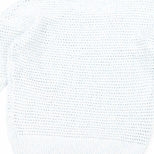 Warehouse Womens Blue Round Neck  Acrylic Pullover Jumper Size 12