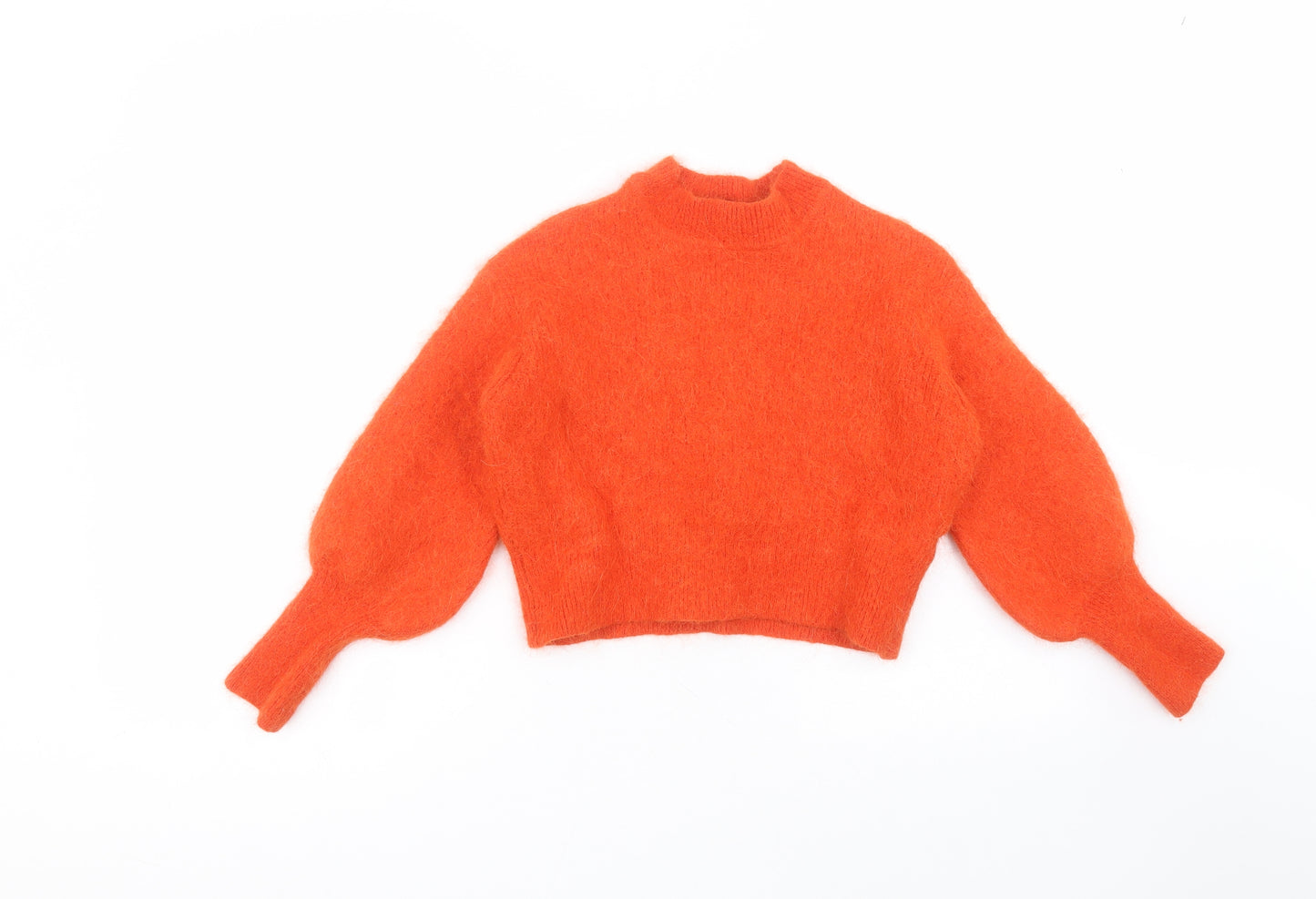 H&M Womens Orange Round Neck  Polyester Pullover Jumper Size XS