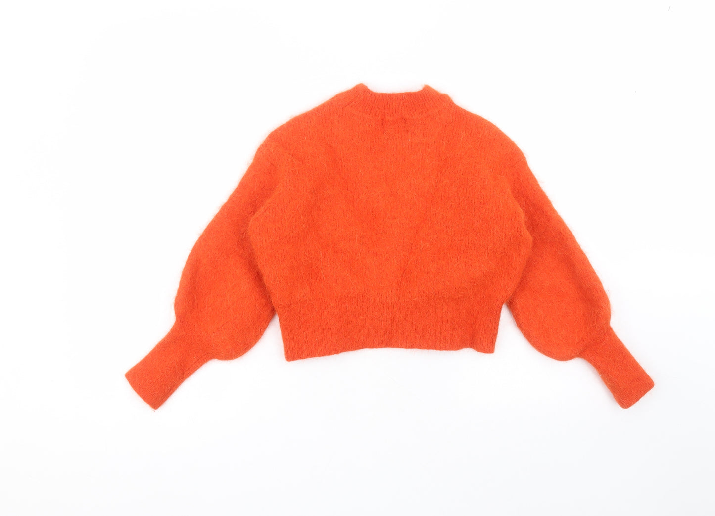 H&M Womens Orange Round Neck  Polyester Pullover Jumper Size XS