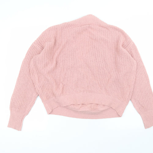 SheIn Womens Pink Round Neck  Polyester Pullover Jumper Size M
