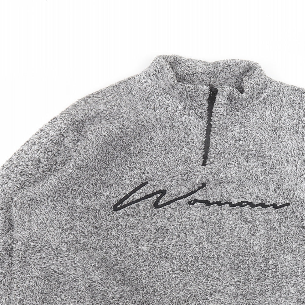 Boohoo Womens Grey Round Neck  Polyester Pullover Jumper Size 8