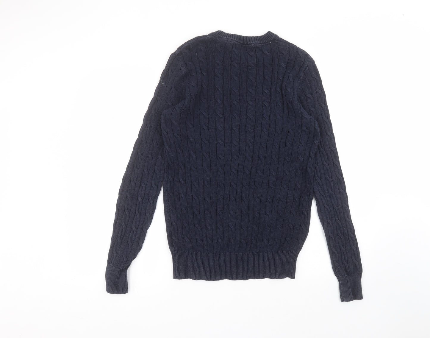 Jack Russell Mens Blue Round Neck  Cotton Pullover Jumper Size M