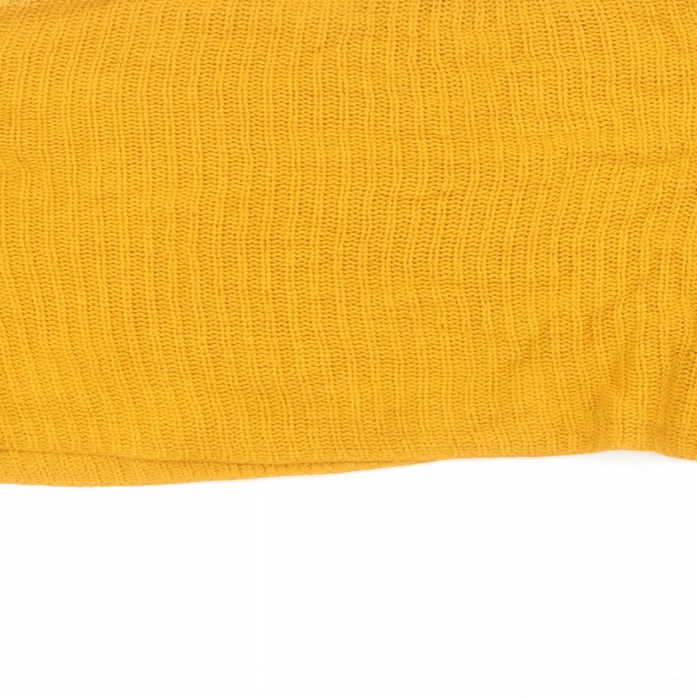 Primark Womens Yellow Round Neck  Acrylic Pullover Jumper Size L