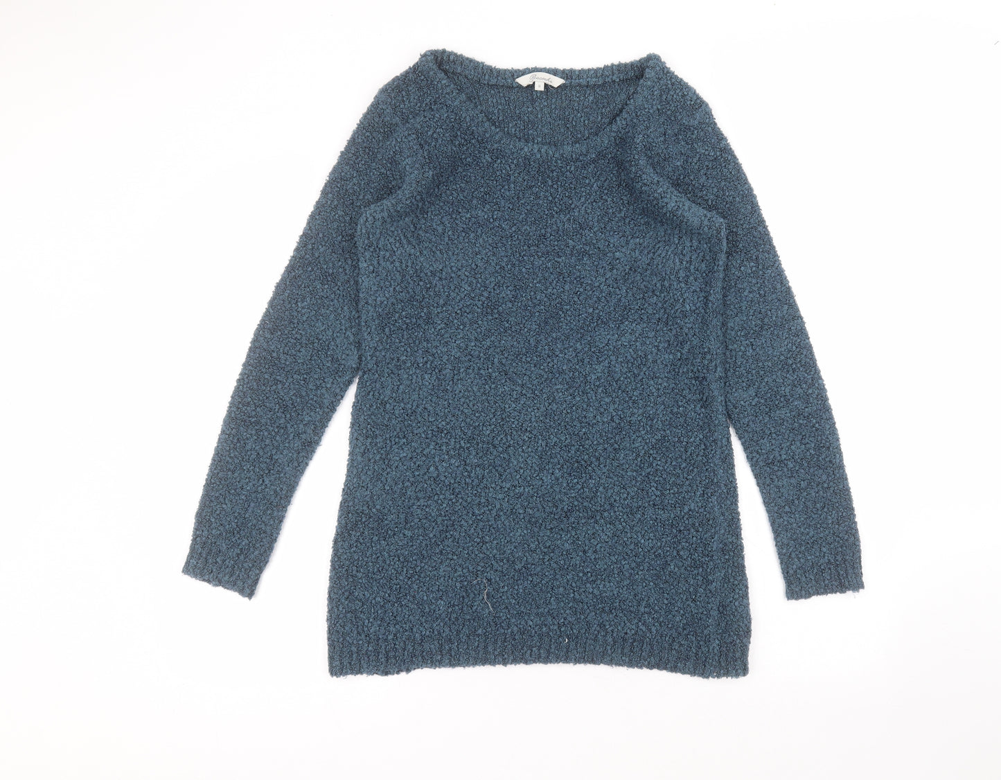 Peacocks Womens Blue Round Neck  Acrylic Pullover Jumper Size S