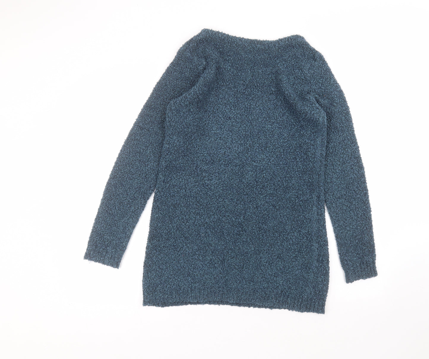 Peacocks Womens Blue Round Neck  Acrylic Pullover Jumper Size S