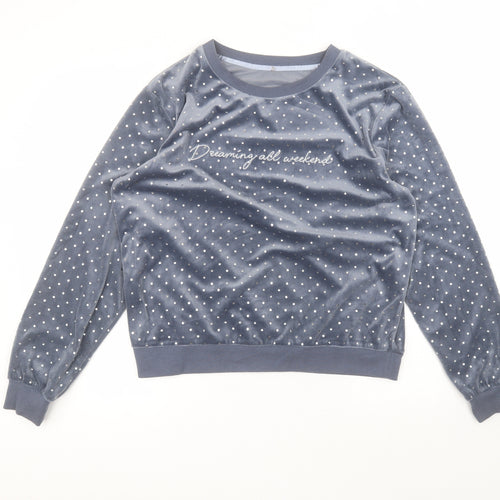 George Womens Blue Round Neck  Polyester Pullover Jumper Size 12