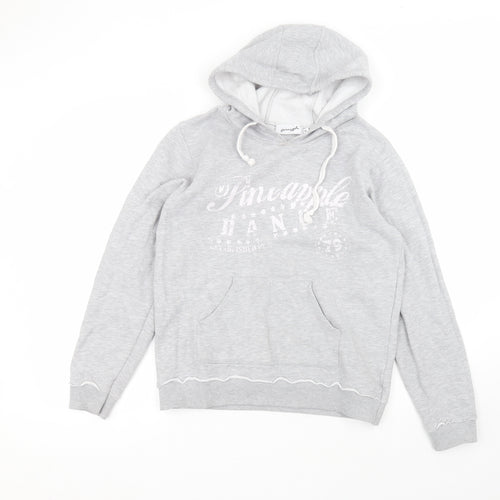 Pineapple Womens Grey  Cotton Pullover Hoodie Size M