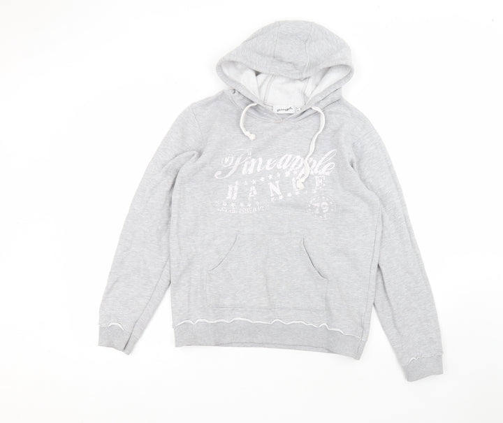 Pineapple Womens Grey Cotton Pullover Hoodie Size M