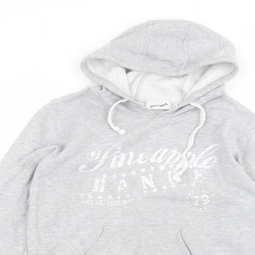 Pineapple Womens Grey  Cotton Pullover Hoodie Size M