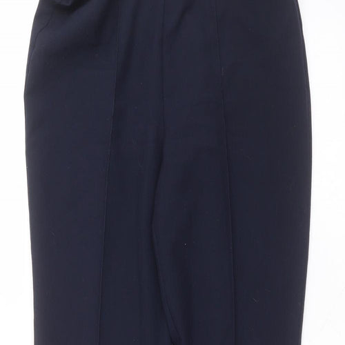 BM Womens Blue  Polyester Trousers  Size 10 L27 in Regular