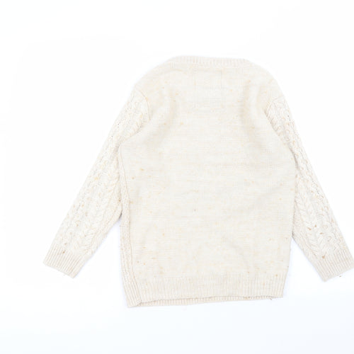 River Island Womens Brown Round Neck  Acrylic Pullover Jumper Size 6