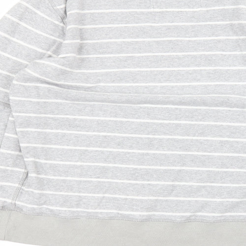 Debinhams Womens Grey Round Neck Striped Cotton Pullover Jumper Size XL
