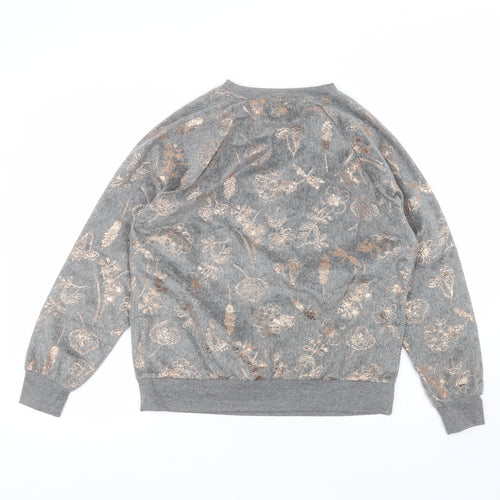 F&F Womens Grey Round Neck  Polyester Pullover Jumper Size S
