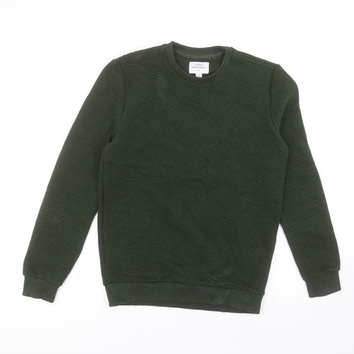 Peter Werth Womens Green Round Neck  Polyester Pullover Jumper Size S