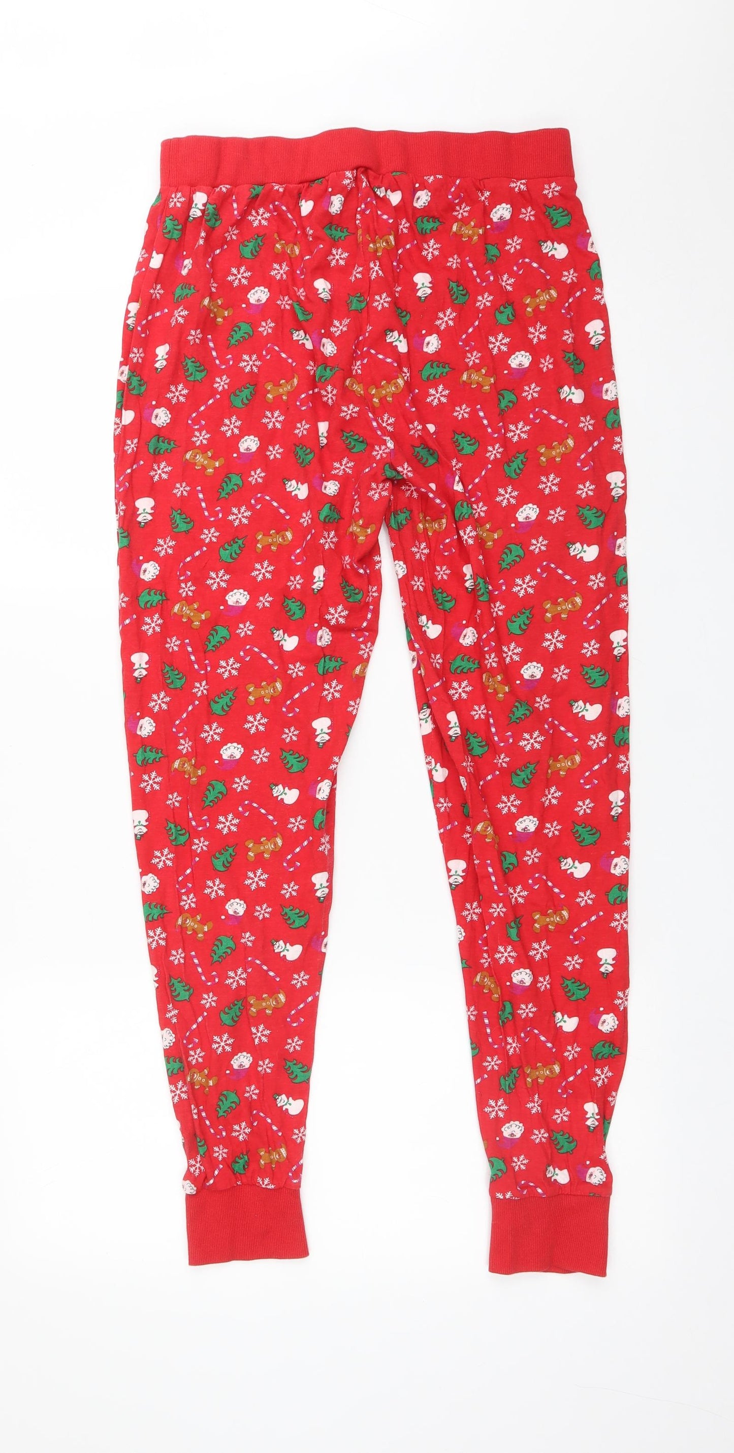 New Look Womens Multicoloured Geometric Cotton  Pyjama Pants Size M   - CHRISTMAS