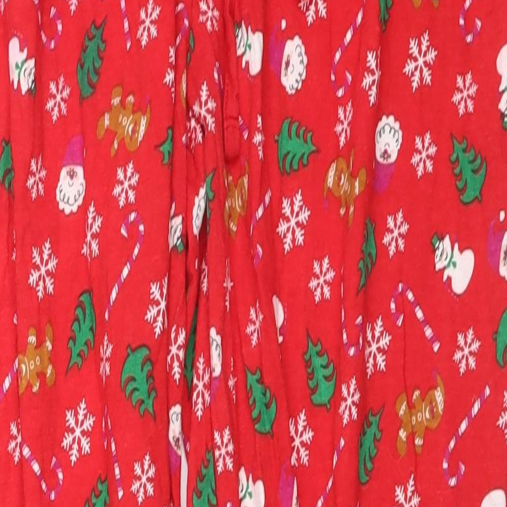 New Look Womens Multicoloured Geometric Cotton  Pyjama Pants Size M   - CHRISTMAS