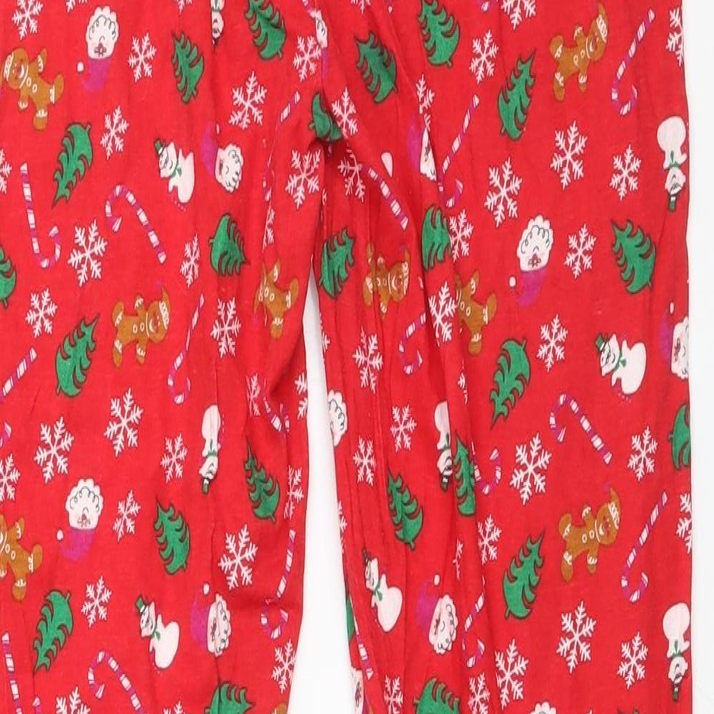 New Look Womens Multicoloured Geometric Cotton  Pyjama Pants Size M   - CHRISTMAS