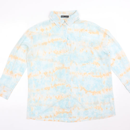 SheIn Womens Multicoloured  Polyester Basic Button-Up Size M Collared