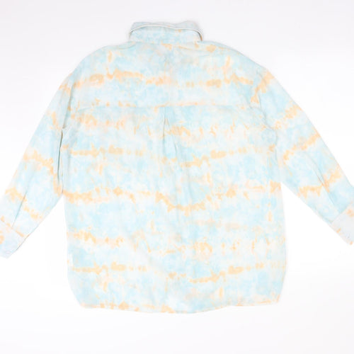 SheIn Womens Multicoloured  Polyester Basic Button-Up Size M Collared